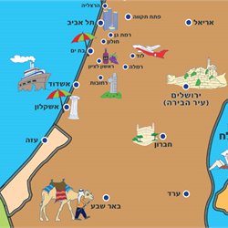 קטע ממפת ישראל מאויירת