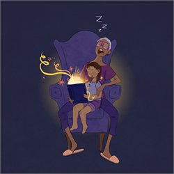 grandma granddaughter reading time